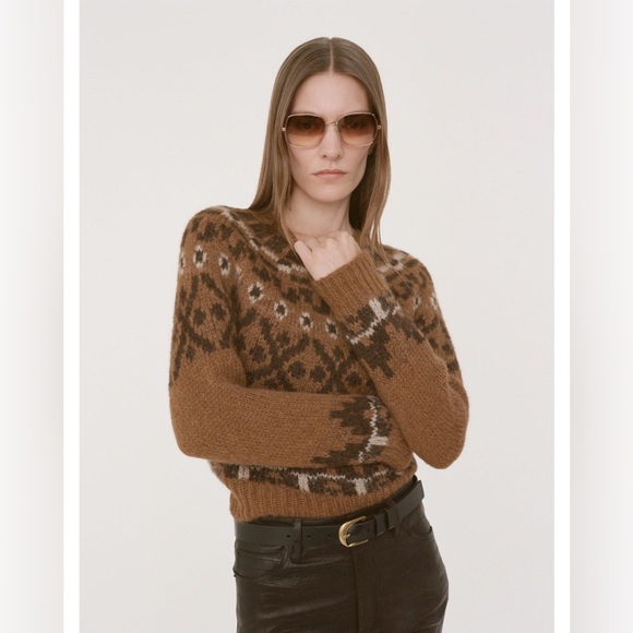 NWT Frame Fair Isle Sweater in Brown - Picture 6 of 11